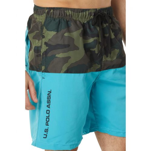  U.S. POLO ASSN. USPA Color-Block Camo Swim Shorts