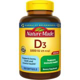 Nature Made Vitamin D3 1000 IU (25 mcg), Dietary Supplement for Bone, Teeth, Muscle and Immune Health Support, 300 Softgels, 300 Day Supply