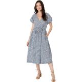 Madewell Embroidered Gingham Faux-Wrap Tie-Waist Midi Dress