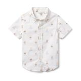 Janie and Jack Bunny Print Button Up Shirt (Toddler/Little Kids/Big Kids)