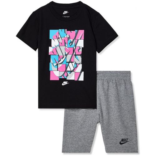 나이키 Nike Kids Sportswear Tee and Shorts Set (Little Kids)