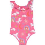 Hatley Kids Unicorns & Rainbows Ruffle Sleeve Swimsuit (Toddleru002FLittle Kidsu002FBig Kids)