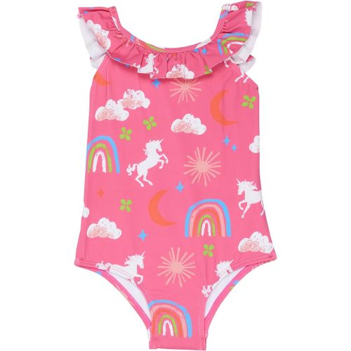 해틀리 Hatley Kids Unicorns & Rainbows Ruffle Sleeve Swimsuit (Toddleru002FLittle Kidsu002FBig Kids)