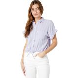 Madewell Linen-Blend Button-Up Drawstring Shirt in Stripe-Play