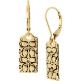 COACH Quilted C Tag Drop Earrings