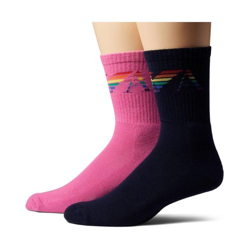 엠포리오아르마니 Emporio Armani Rainbow Logo 2-Pack Socks