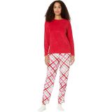 HUE Hazy Plaid Super Soft Fleece Pajama Set