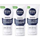 NIVEA Men Sensitive Protective Lotion - Moisturize With Broad Spectrum SPF 15 - 2.5 fl. oz. Bottle (Pack of 3)