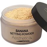 Aesthetica Banana Loose Setting Powder - Flash Friendly Superior Matte Finish Highlighter & Finishing Powder - Includes Velour Puff