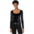 Vince Velour Square Neck Long Sleeve Top