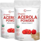 Micro Ingredients 2 Pack of Pure USDA Organic Acerola Cherry Powder, Natural and Organic Vitamin C for Immune System, 8 Ounce, No GMO, No Gluten, Brazil Origin