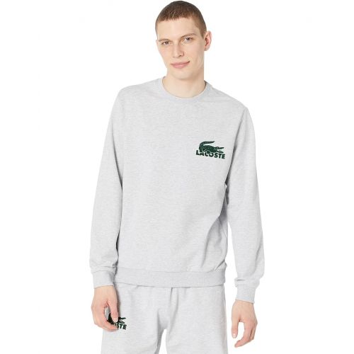라코스테 Mens Lacoste Long Sleeve Big Croc Lacoste Loungewear Sweatshirt