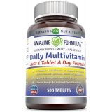 Amazing Nutrition Amazing Formulas Daily Multivitamin Tablets(Non-GMO,Gluten Free)Just 1 Tablets A Day Formula A Complete Multivitamin to Support Cardiovascular Health,Immune Functions,Visual Functi