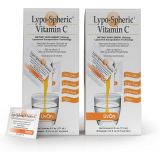 LivOn Laboratories LypoSpheric Vitamin C  2 Cartons (60 Packets)  1,000 mg Vitamin C & 1,000 mg Essential Phospholipids Per Packet  Liposome Encapsulated for Improved Absorptio