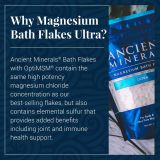 Ancient Minerals Magnesium Bath Flakes Ultra with OptiMSM - Resealable Magnesium Supplement Bag of Zechstein Chloride with Proven Better Absorption Than Epsom Bath Salt (1.65 lb)