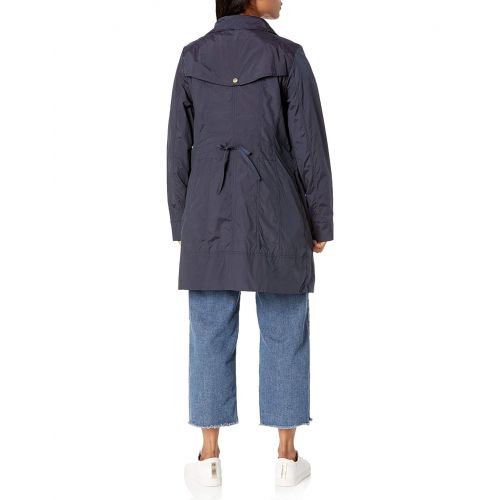 콜한 Cole Haan Womens Packable Hooded Rain Jacket with Bow