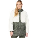 Sanctuary Hooded Sherpa Quilted Mix Media Jacket