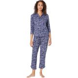 HUE Watercolor Brushed Loose Knit Button-Up Pajama Set