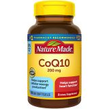 Nature Made CoQ10 200 mg, Dietary Supplement for Heart Health and Cellular Energy Production, 100 Softgels, 100 Day Supply