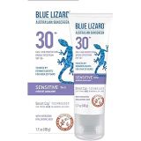 Blue Lizard Sensitive FACE Mineral Sunscreen with Zinc Oxide and Hydrating Hyaluronic Acid, SPF 30+, Water Resistant, UVA/UVB Protection with Smart Cap Technology - Fragrance Free,