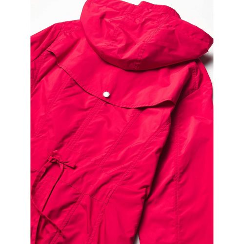 콜한 Cole Haan Womens Packable Hooded Rain Jacket with Bow