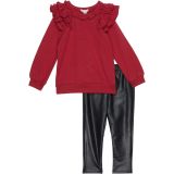 HABITUAL girl Ruffle Sleeve Pullover Set (Toddleru002FLittle Kids)