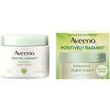 Aveeno Positively Radiant Intensive Moisturizing Face & Neck Night Cream for Tone & Texture, Total Soy Complex & Vitamin B3, Oil-Free, & Hypoallergenic, 1.7 oz