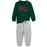 Polo Ralph Lauren Kids Logo Jersey Tee & Fleece Jogger Pants Set (Infant)