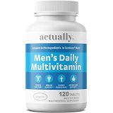 Actually Men’s Daily Multivitamin Tablets, Muscle Function, Immune Support, Energy Production, Metabolism Support for Men, Day Supply, 120 Count