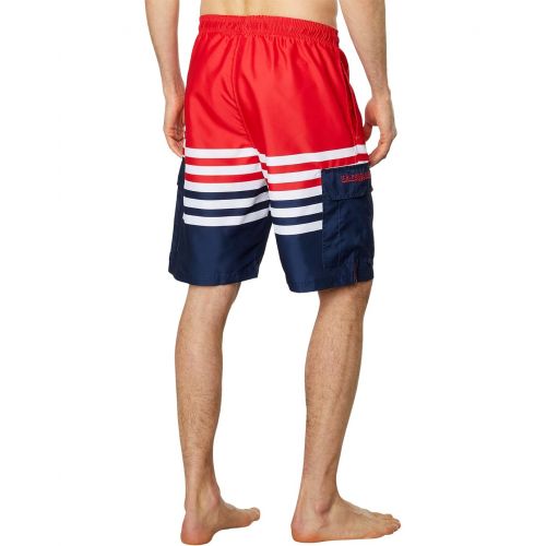  U.S. POLO ASSN. Stripe Color-Block Cargo Swim Shorts