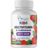 Doctors Finest Multivitamin & Multimineral with Iron Chewables for Kids  Vegetarian  Gluten Free Vegetarian  Great Tasting - Natural Flavored Pectin Chews with Vitamins A, B, C,