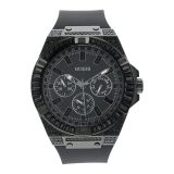 GUESS 47 mm Zeus Multifunction with Crystals Matte Dial Smooth Silicone Strap GW0208G5