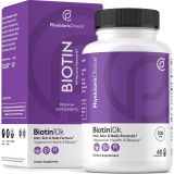 Physicians CHOICE Biotin 10000mcg with Coconut Oil for Hair Growth, Natural Hair, Skin and Nails Vitamins - High Potency Biotin, Non-GMO, Gluten-Free, 60 Veggie Capsules