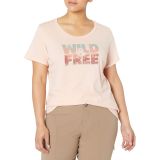 Columbia Womens Hidden Lake Crew Tee Shirt, Graphics, Cotton Blend