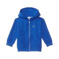 Lacoste Kids Long Sleeve Full Zip Hoody with Aop Tennis Playing Croc and Large Wording On Back (Little Kid/Toddler/Big Kid)