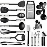 Kaluns Kitchen Utensil Set 24 Nylon and Stainless Steel Utensil Set, Non-Stick and Heat Resistant Cooking Utensils Set, Kitchen Tools, Useful Pots and Pans Accessories and Kitchen Gadgets
