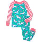 Hatley Kids Unicorn Party Organic Cotton Raglan Pajama Set (Toddleru002FLittle Kidsu002FBig Kids)