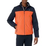 Nautica Mens Color Block Zip Front Jacket with Hidden Hood