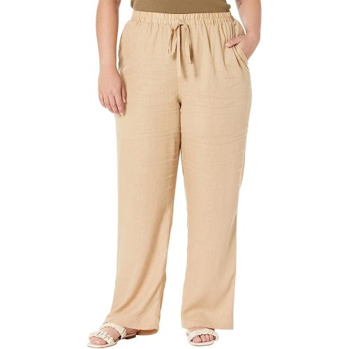 마이클코어스 MICHAEL Michael Kors Plus Size Linen Pull-On Pants