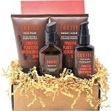 Thrive Natural Care THRIVE Natural VIP Mens Skin Care Set (4 Piece)  Grooming Gift Set to Wash, Exfoliate, Shave & Soothe  Gift for Men Made in USA with Organic & Unique Natural Ingredients for Heal