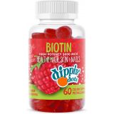 REJUVENATING LIFE VEEGAN Dippin Dots - Extra Strength Biotin 5000mcg (60 Gummies) Healthy Hair, Skin & Nails High Potency Biotin in Delicious Very Berry Raspberry Natural Fruit Pectin Chews Vegan, Non