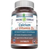 Amazing Nutrition Amazing Formulas Calcium with Vitamin D3 Supplement - Supports Calcium Absorption* -Promotes Strong Bones & Teeth* -Supports Nerve & Muscle Functions* (Tablets, 250 Count)