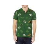 Icon Heroes Short Sleeve Polo Shirt with All Over Patch Print