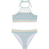 Hobie Kids Coming Up Daisies High Neck Strappy Bralette and Hipster (Big Kids)