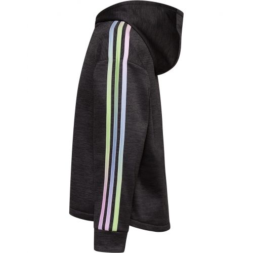 아디다스 adidas Kids 3-Stripes Hooded Game&Go Poly Melange Fleece Pullover (Toddler/Little Kids)