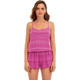 Lucky Brand Spring Romantic Tribal Burnout Romper Cover-Up