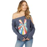 Lauren Moshi Trinidy - Studded Stripe Peace Sweatshirt