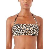 Kate Spade New York Leopard Heart Buckle Bandeau Bikini Top