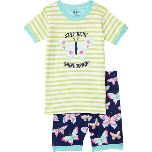 해틀리 Hatley Kids Delightful Butterflies Organic Cotton Short Pajama Set (Toddleru002FLittle Kidsu002FBig Kids)
