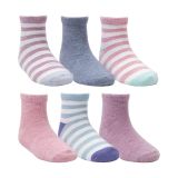Stride Rite 6-Pair Pack Sadie Stripe Crew Socks with Gripper Bottom (Infant/Toddler)